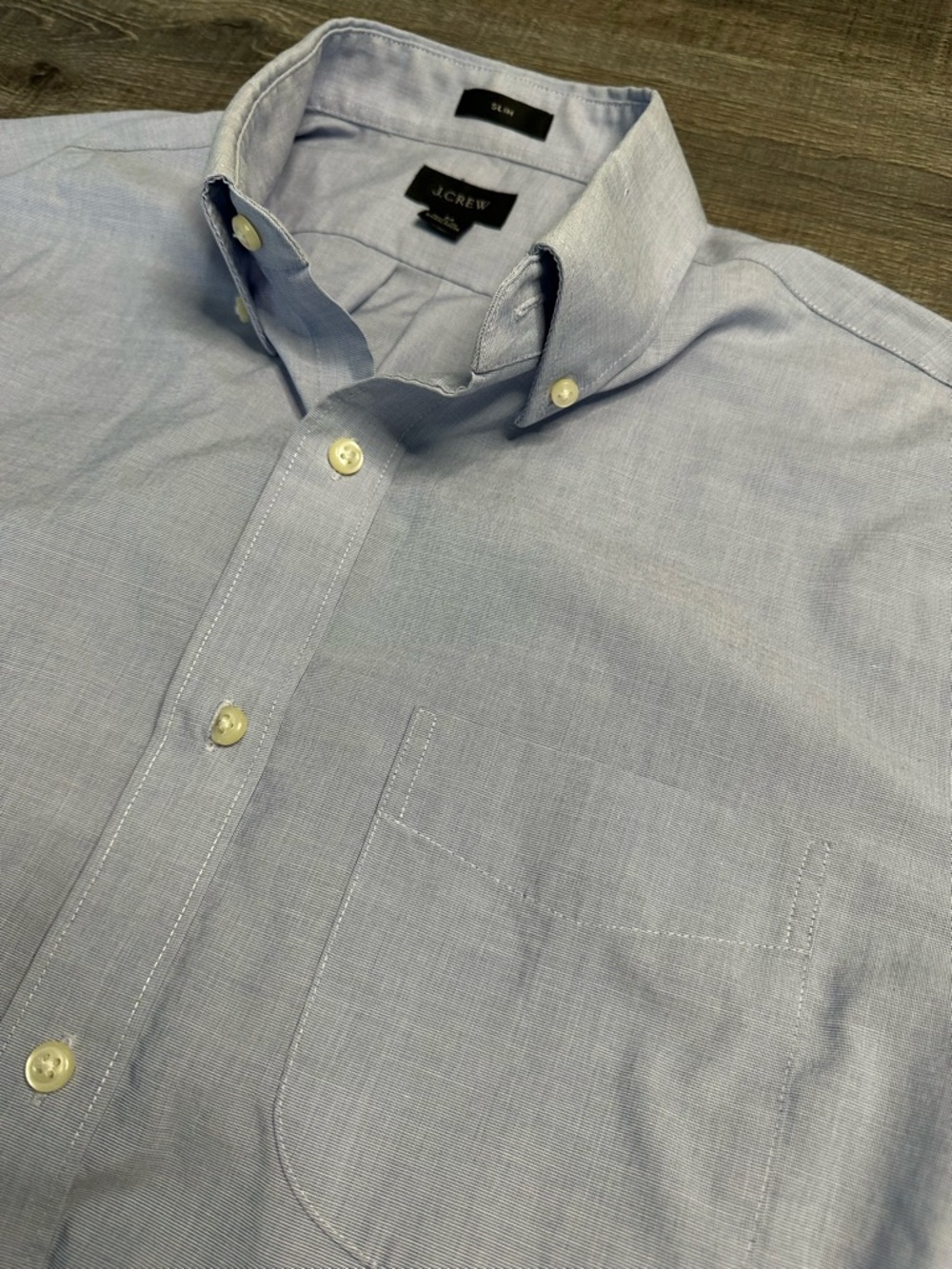 J. Crew Light Blue Casual Button-Down Dress Shirt Preppy - Slim Fit Medium - Picture 10 of 12